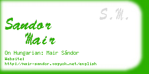 sandor mair business card